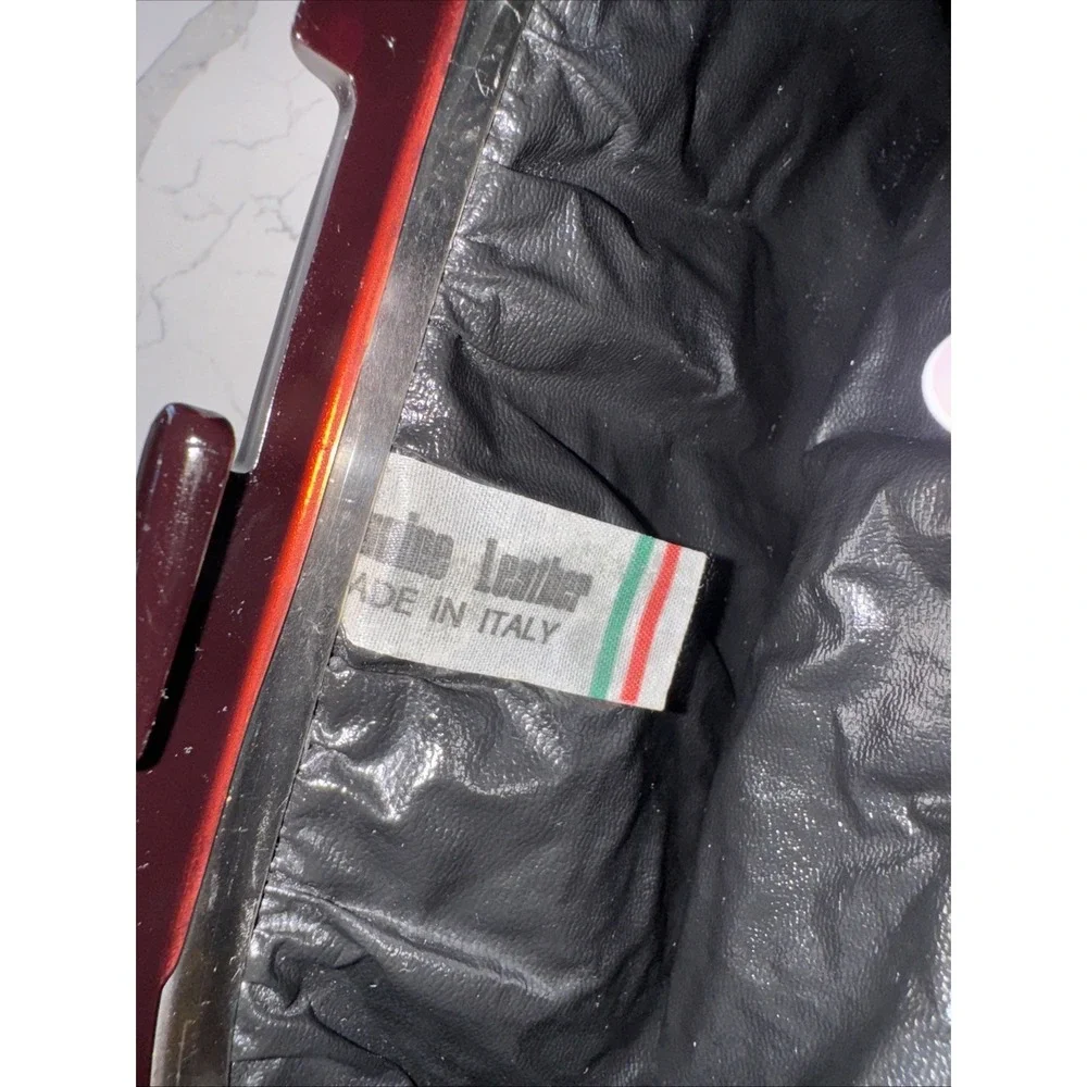 Vintage Unbranded, Italian leather clutch /chocolate Brown